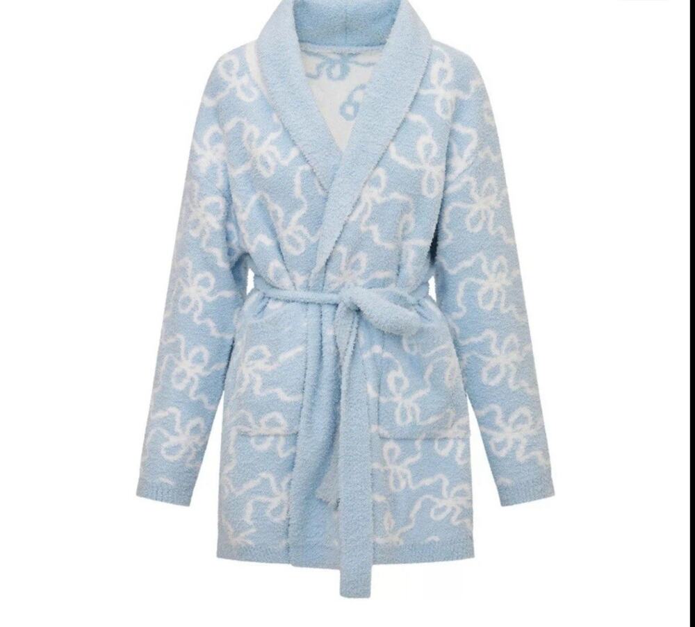 LoveShackFancy Indie Teddy Bath Robe Size MEDIUM / LARGE Blue